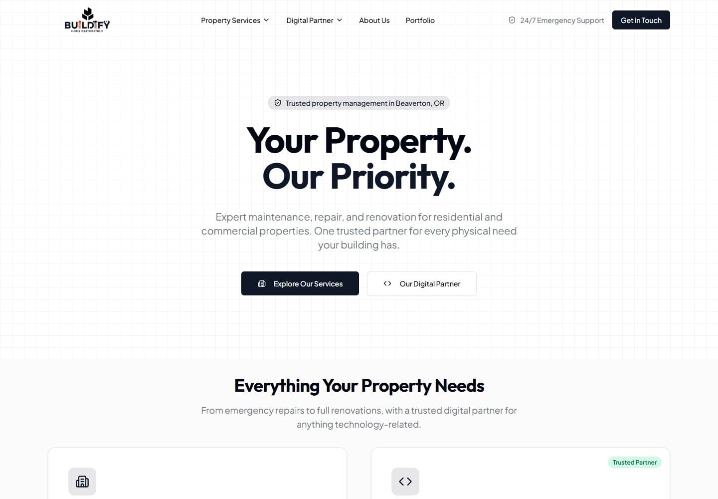 Buildify Home Restoration website