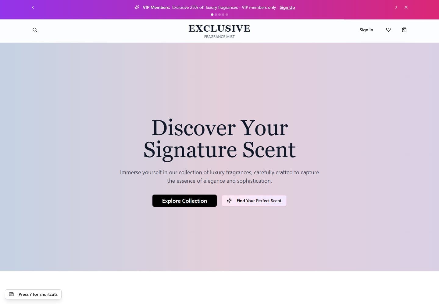 Exclusive E-Commerce website