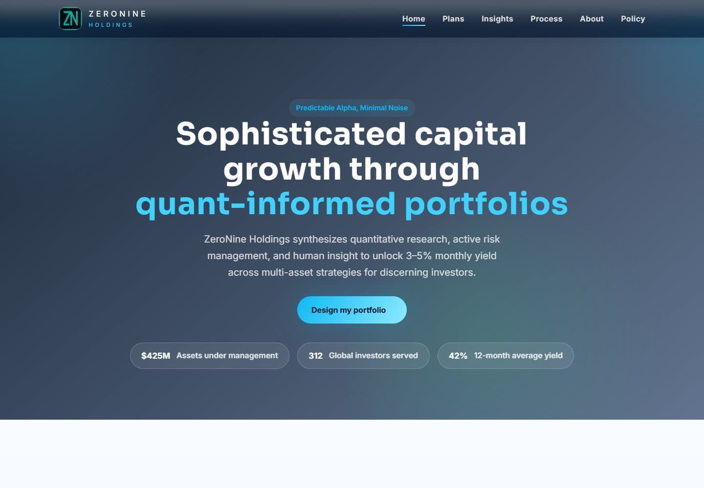 Zero Nine Holdings website